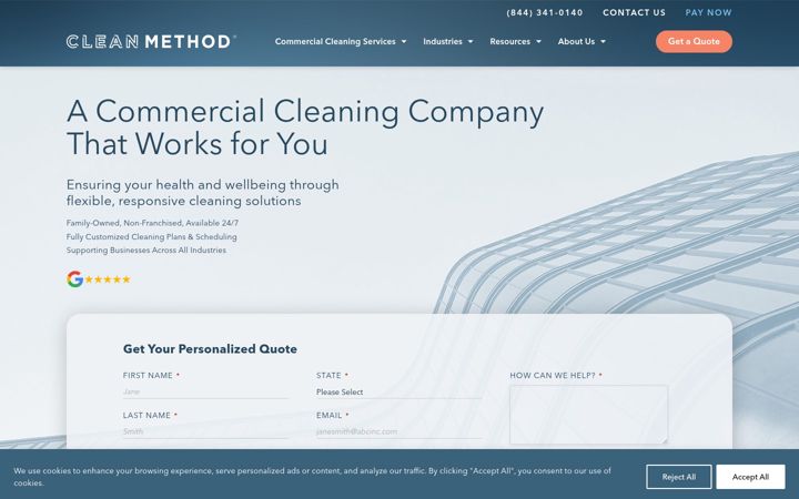 Screenshot of cleanmethod.com