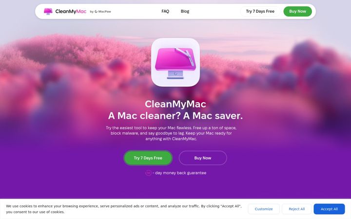 Captura de ecrã de cleanmymac.com