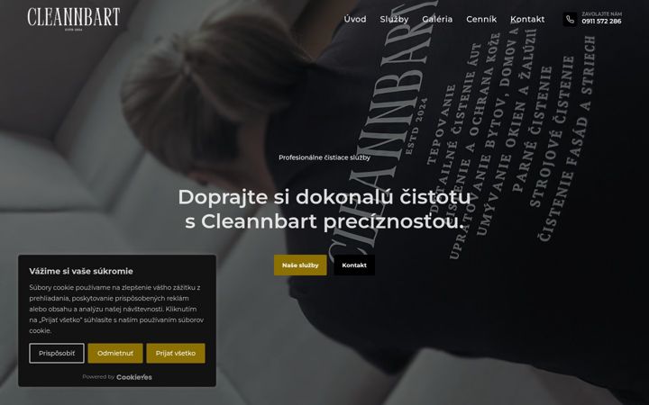 Screenshot of cleannbart.sk