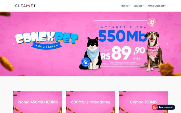 Screenshot of cleannet.com.br