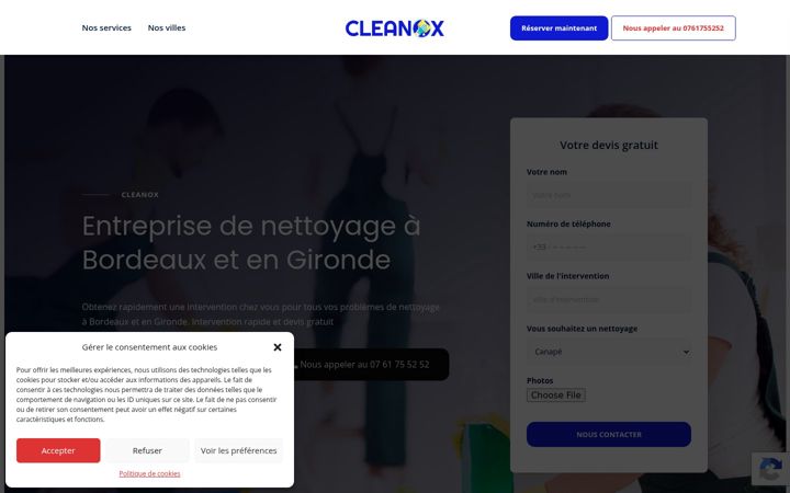 Zrzut ekranu cleanox.fr
