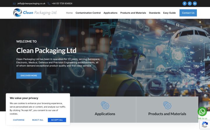 Capture d'écran de cleanpackaging.co.uk