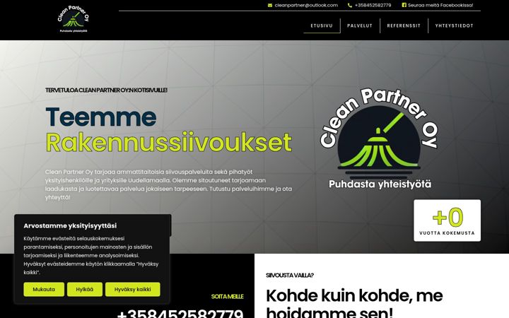Screenshot von cleanpartner.fi