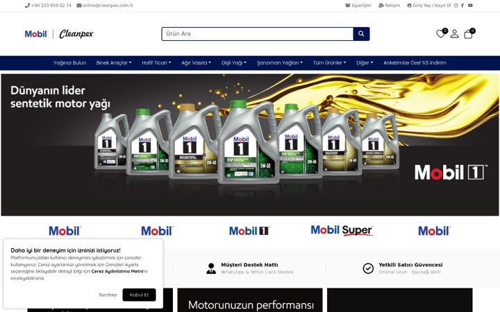 Ekrānuzņēmums no cleanpex.com.tr