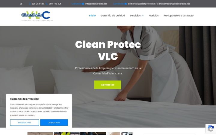Ekrano kopija cleanprotec.net