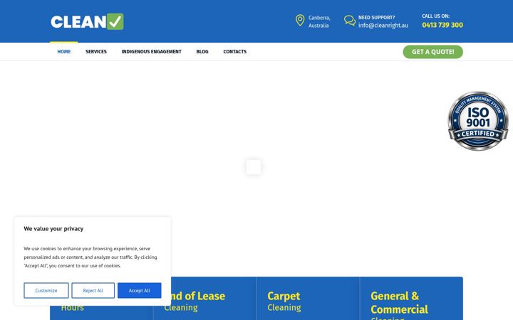 Captura de ecrã de cleanright.au