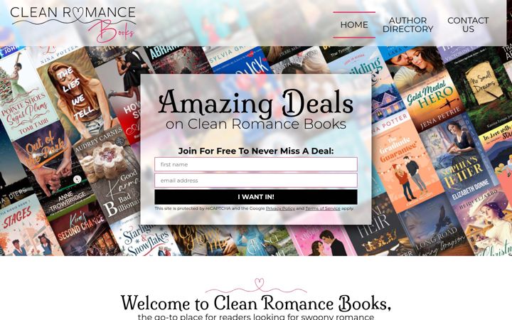 Screenshot of cleanromancebooks.com