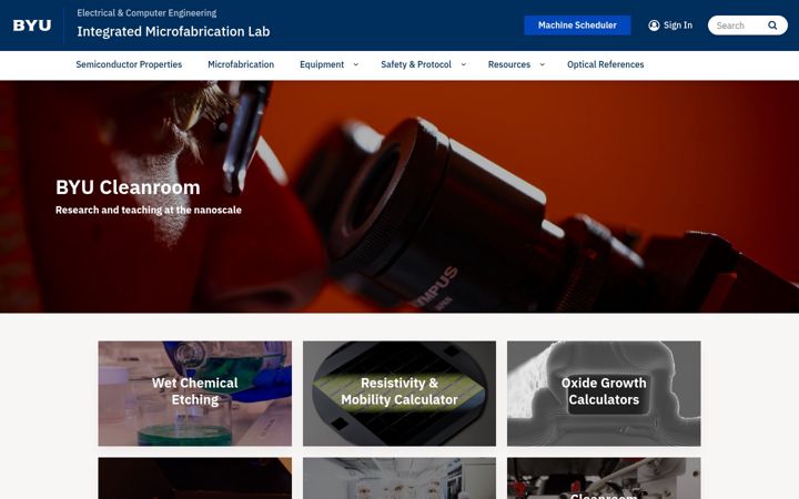 Screenshot von cleanroom.byu.edu