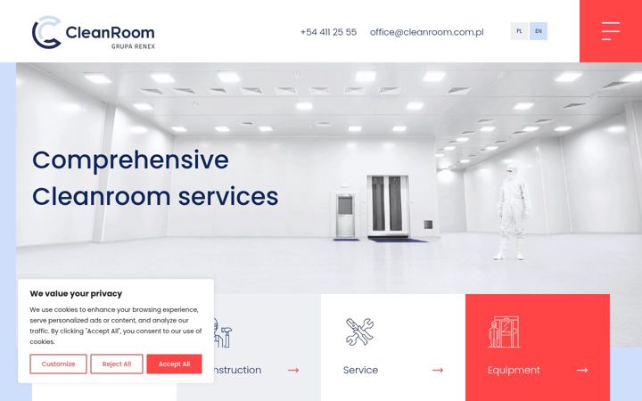 Screenshot of cleanroom.com.pl