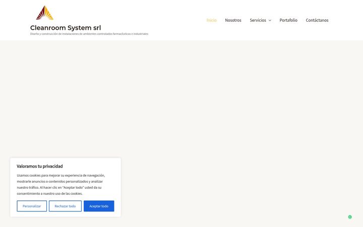 Екранна снимка на cleanroomsystem.es