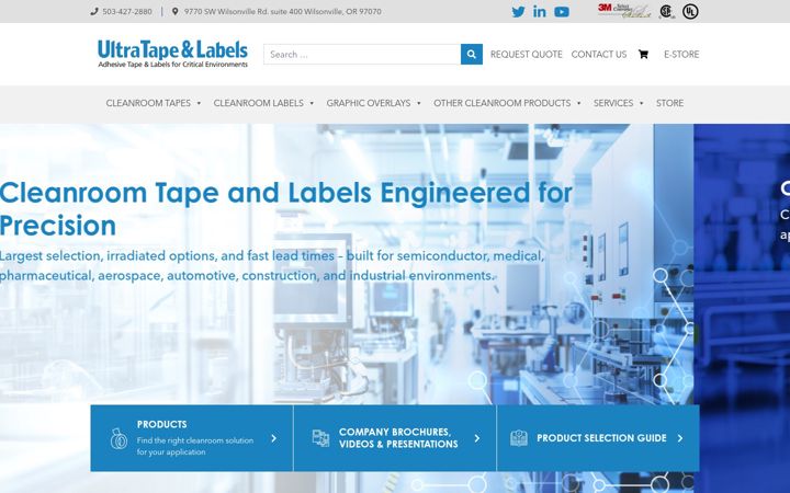 Screenshot of cleanroomtape.com