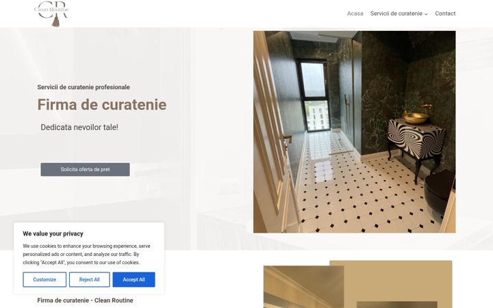 Screenshot of cleanroutine.ro