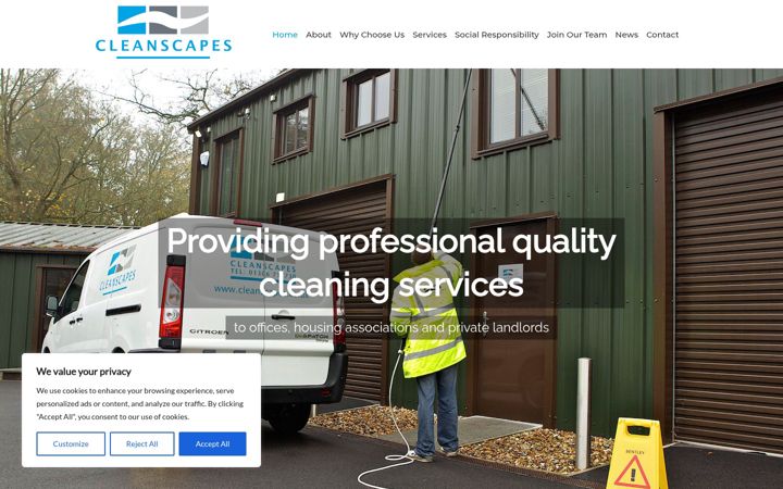 Screenshot of cleanscapes.co.uk