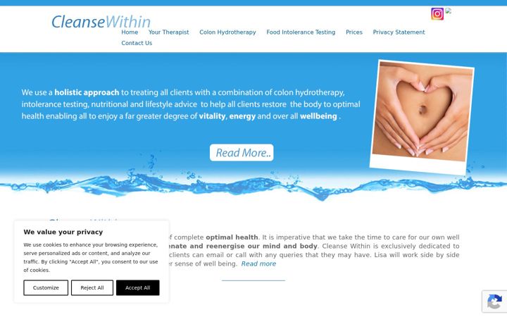 Екранна снимка на cleanse-within.es