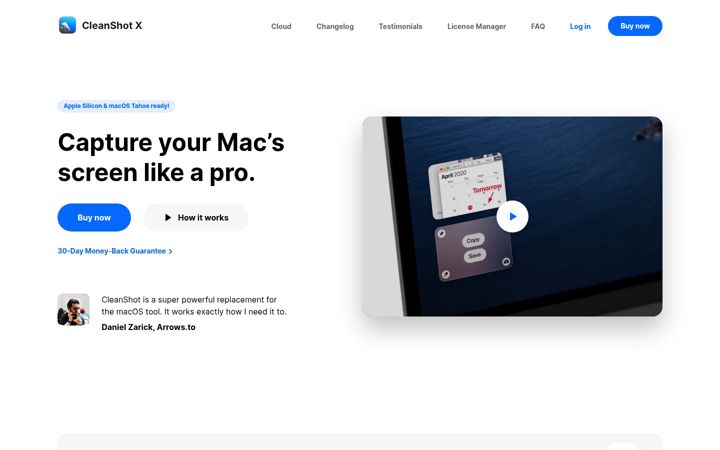 Screenshot of cleanshot.com