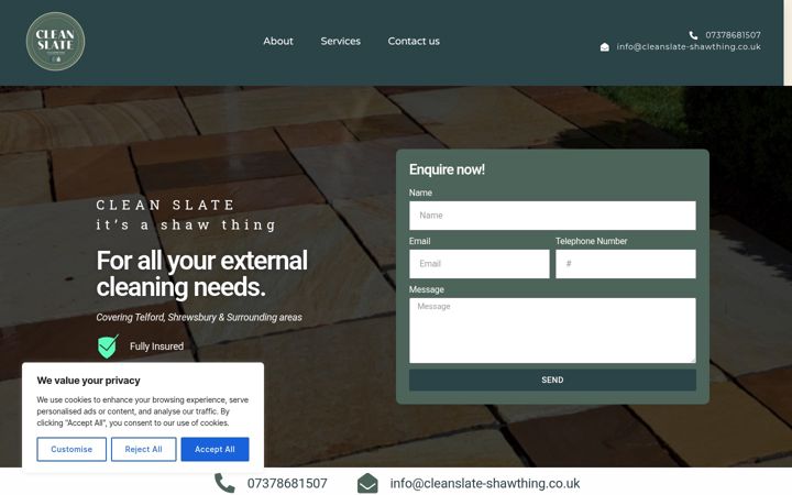 Screenshot of cleanslate-shawthing.co.uk