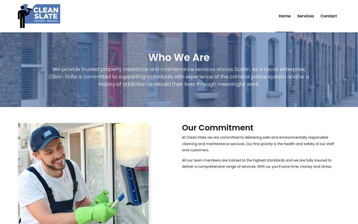 Screenshot of cleanslateservices.ie