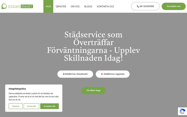 Screenshot of cleansmart.se