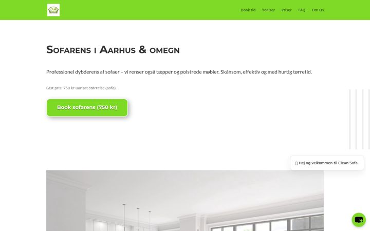 Screenshot of cleansofa.dk