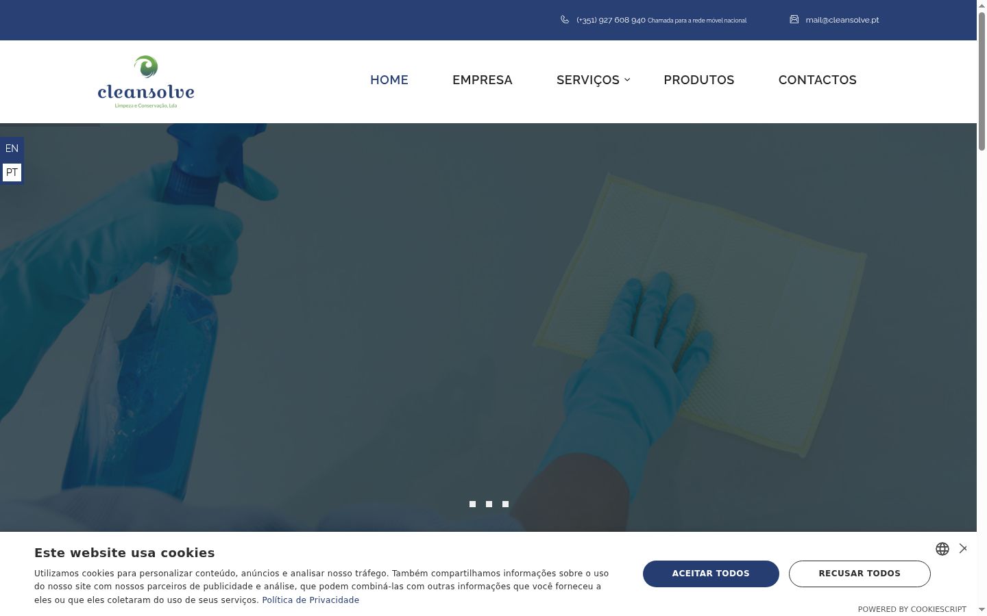 Screenshot of the consent banner shown before any interaction