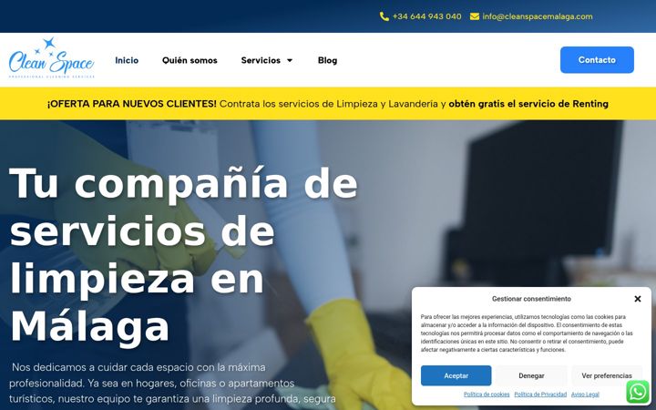 Screenshot of cleanspacemalaga.com