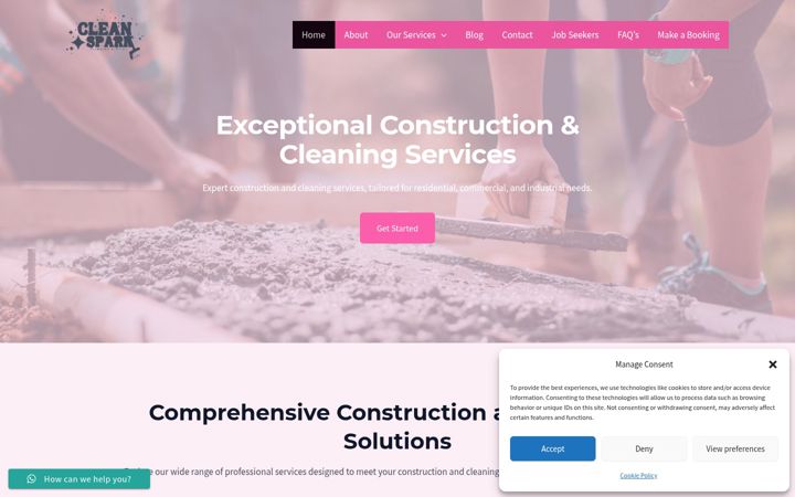 Екранна снимка на cleanspark.co.za