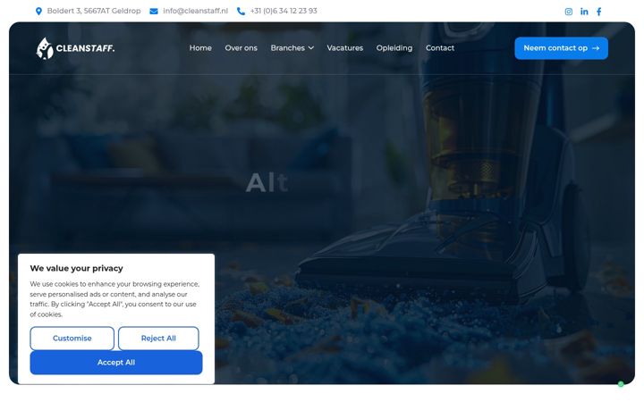 Screenshot of cleanstaff.nl