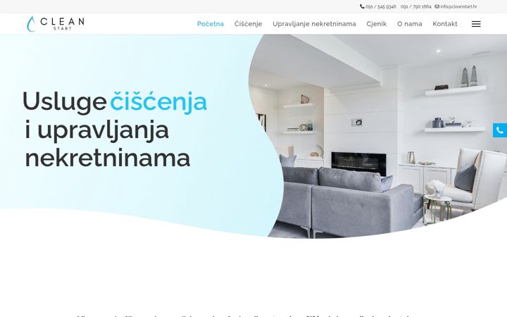 Screenshot van cleanstart.hr