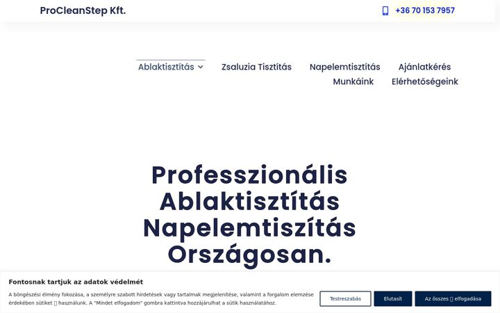 Screenshot stránky cleanstep.hu