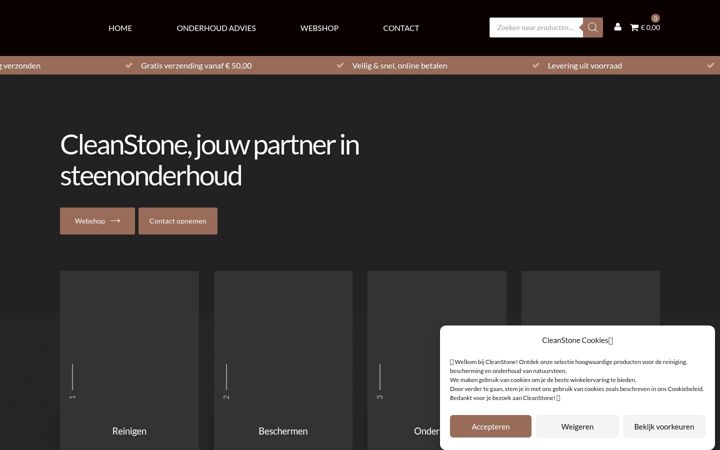 Screenshot of cleanstone.nl