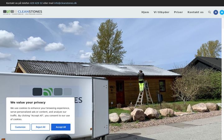 Screenshot of cleanstones.dk