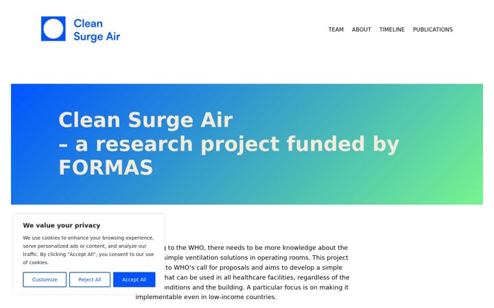 Screenshot of cleansurgeair.se