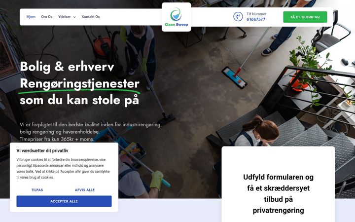 Screenshot of cleansweep.dk