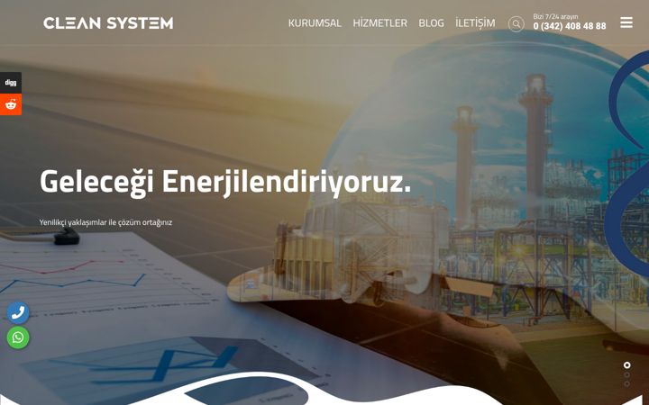 Ekrānuzņēmums no cleansystem.com.tr