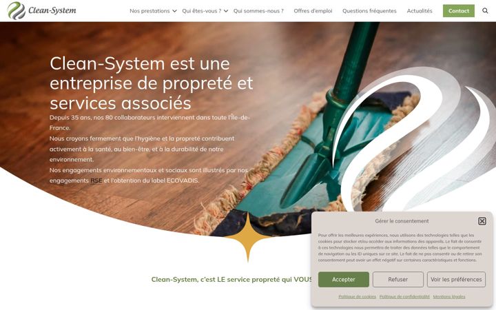 Zrzut ekranu cleansystem.fr