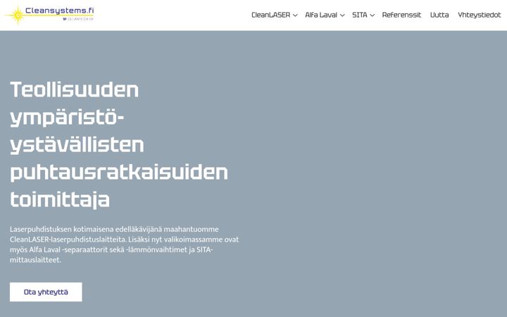 Skærmbillede af cleansystems.fi