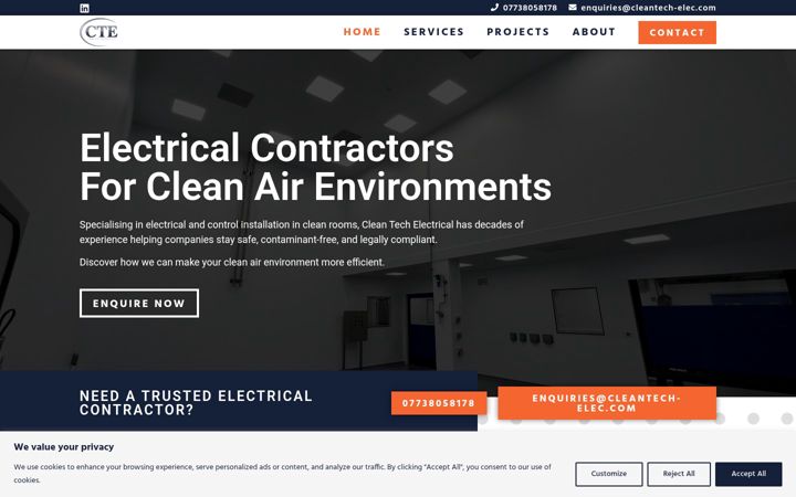 Screenshot of cleantech-elec.com