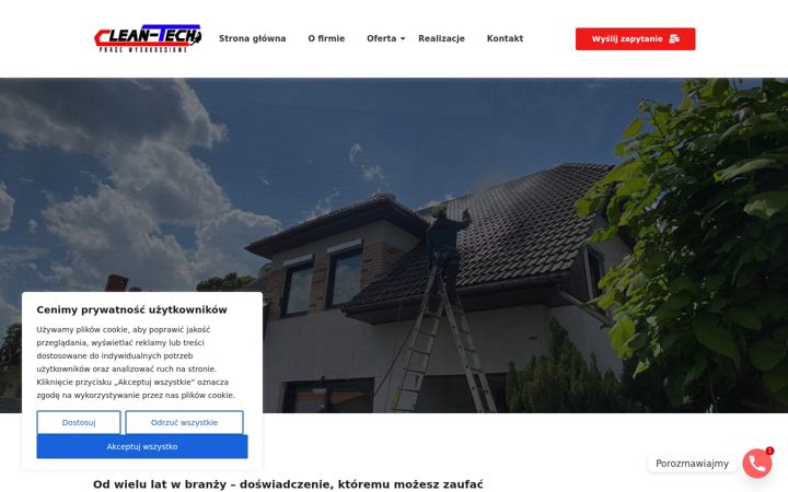 Snímek obrazovky cleantech-kostrzyn.pl