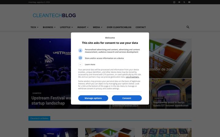 Zrzut ekranu cleantechblog.nl