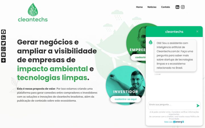 Screenshot van cleantechs.com.br