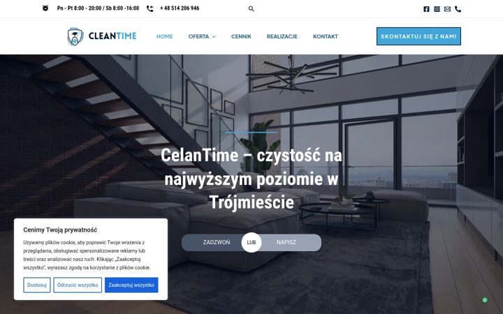 Snímek obrazovky cleantimetrojmiasto.pl