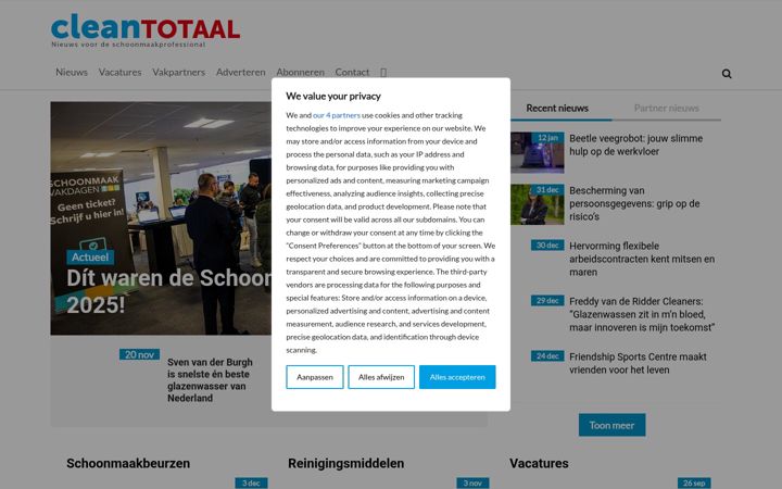 Zrzut ekranu cleantotaal.nl