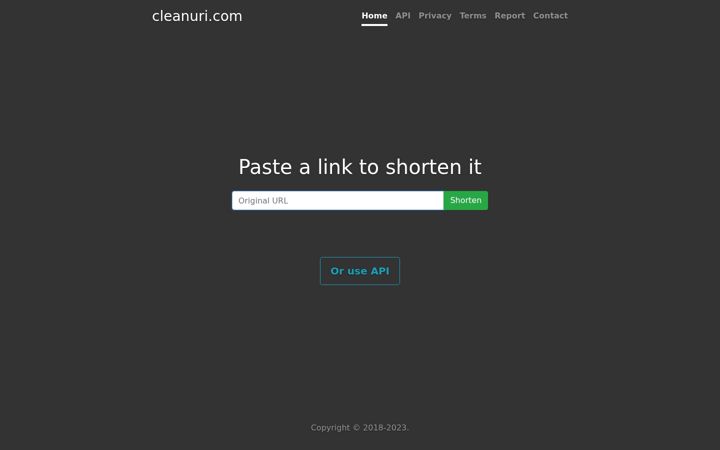 Screenshot of cleanuri.com