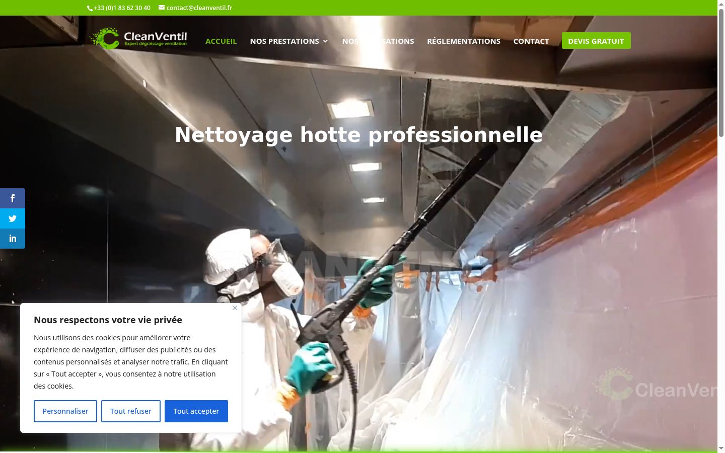 Screenshot des Einwilligungsbanners vor jeglicher Interaktion