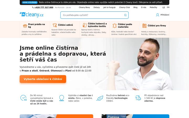 Captura de pantalla de cleany.cz