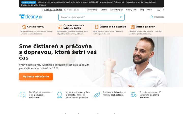 Screenshot of cleany.sk