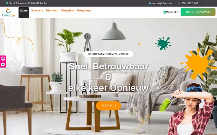 Screenshot of cleanza.nl