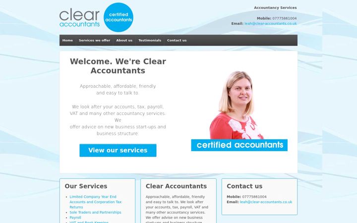 Zrzut ekranu clear-accountants.co.uk