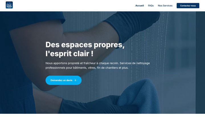 Screenshot stránky clear-immo.be