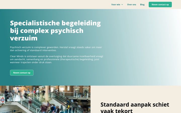 Posnetek zaslona clear-minds.nl